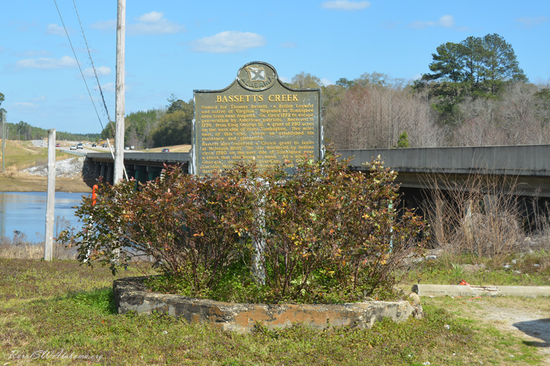 BASSETTS CREEK Historical Marker near Wagarville, AL - RuralSWAlabama